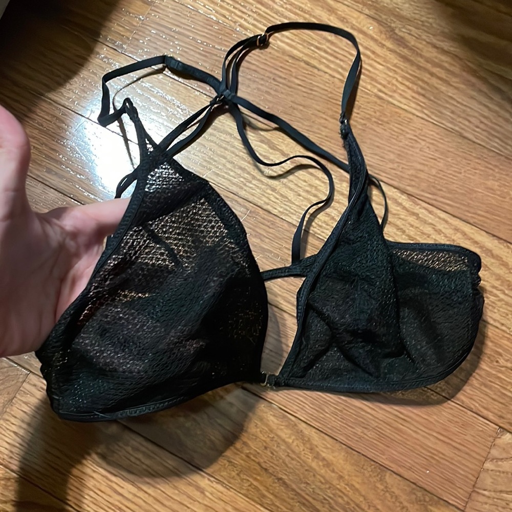Very sexy, see-through bra.